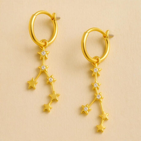 Zodiac Constellation Hoops - Hoop earrings featuring tiny star charms that form zodiac constellations