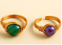 Natural Stone Wrap Rings