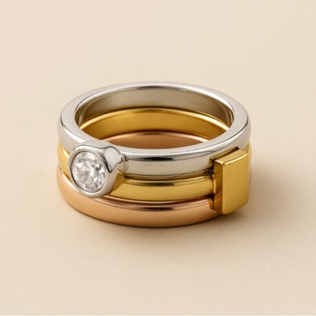 Ring Trio Stacks with Sliding Connector
