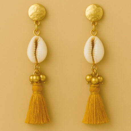 Festive Shell Tassel Earrings