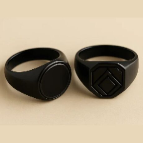 Black Plated Signet Rings