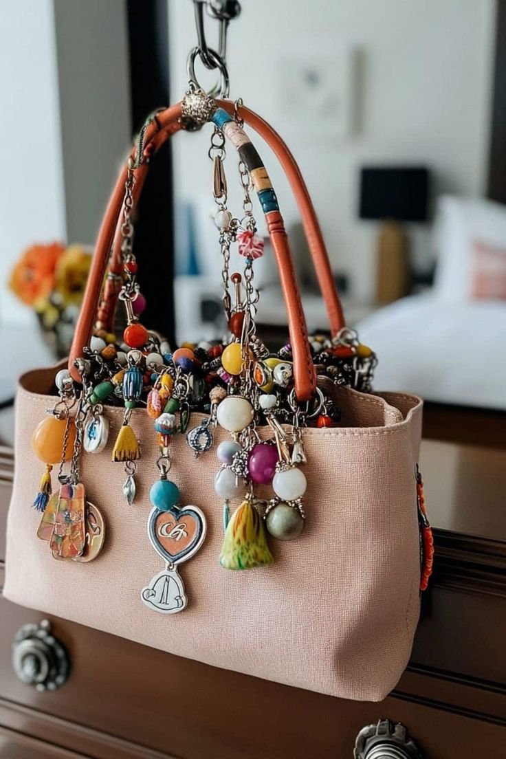 Handcrafted bag charms and brooches