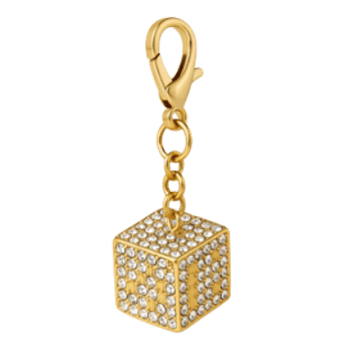 Dice Cube Crystal Charm